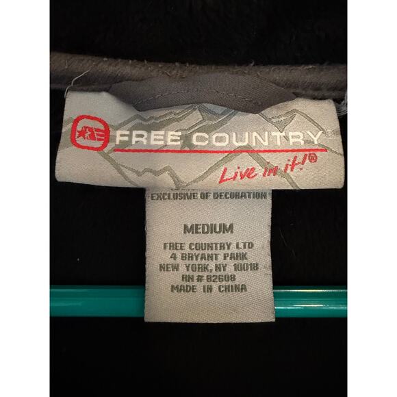 Free Country Softshell Jacket Medium Gray Hooded Fleece Lined Zip Up Coat - Picture 3 of 10